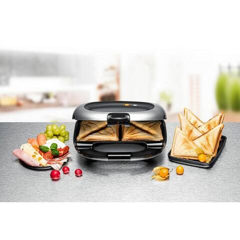 Rommelsbacher Rommelsbacher grill à sandwich ST 1000, 950 W, pour 2 American XL Toasts (ca. 12 x 12 cm)