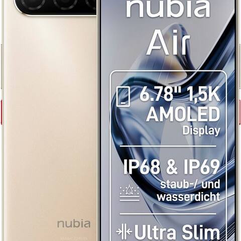 Nubia Nubia Air 256GB smartphone (17,2 cm/6,78 pouces, 256 GB Speicherplatz, 50 MP caméra)