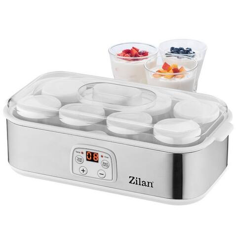 Zilan Zilan yaourtière ZLN-6104, Digitales écran,48h Timer,8 Glasflaschen,1.44 L