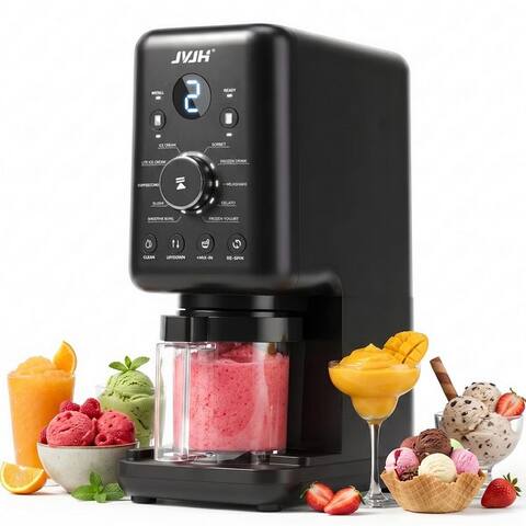Jvjh JVJH sorbetière pour Zuhause,10 Programme,2L,Gefrierbehälter 650 ml*3,Selbstreinigung, 2 l, 800 W,
