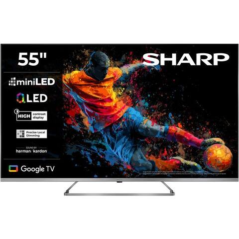 GOOGLE 4T-C55JPx QLED Mini LED-téléviseur (139 cm/55 pouces, 4K Ultra HD, TV connectée, Google TV)