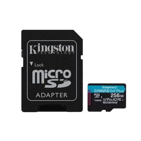 Kingston Kingston Technology 256GB microSDXC Canvas Go Plus Gen4 200 MB/s A2 U3 V30-K... carte mémoire