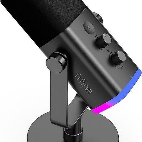 Fifine FIFINE microphone XLR microphone Dynamisch pour Streaming Podcast Studio, USB Microphone, avec Stummschalttaste,