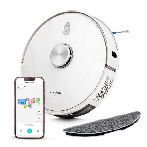 Medion® Medion® robot aspirateur robot aspirateur MEDION X41 SW (MD11916), beutellos, 2in1 Saugen Wischen,