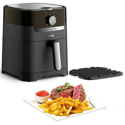TEFAL air fryer Easy Fry & Grill Classic EY5018, 2-in-1 Heissluftfriteuse & Grill, wenig Öl, 1550 W, pour 6