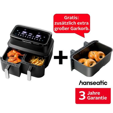 Hanseatic Hanseatic air fryer HAF212600D 39156050 2in1, 2600 W, inkl. 3 Jahre Herstellergarantie