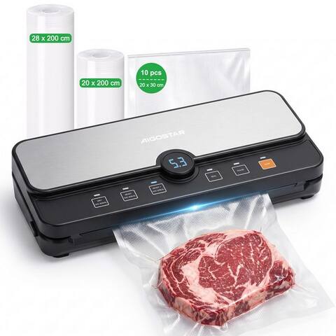 Aigostar Aigostar sous-vide Vakuumiergerät, 9 L/Min, digitaler Timer, abnehmbare Auffangschale, 110W, 6 Modi,