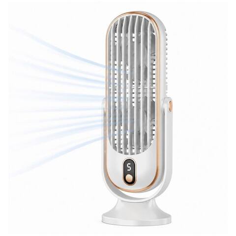 Bestlivings Bestlivings Tischventilateur Akku 5 Stufen 360° neigbar, leise (22 dB), Dual-Rotor, LED écran, USB-C Kabel