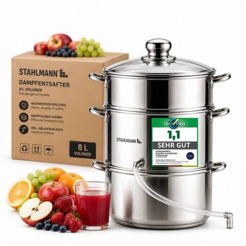 Stahlmann STAHLMANN COMMERCE GmbH centrifugeuse Dampfcentrifugeuse [8 L] centrifugeuse Obst et Gemüse Edelstahl