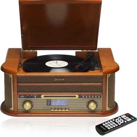Denver Denver MRD-51 platine vinyle (Riemenantrieb, DAB+/FM radio, Vinyl, Kassette, CD, USB-Aufnahmefunktion)