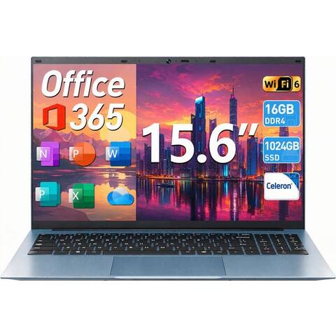 Jumper Jumper 15.6" ordinateur portable FHD 16GB RAM 1024GB SSD Windows 11 Pro, WiFi6, Office 365 ordinateur
