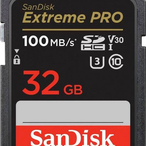 SANDISK Extreme PRO 32GB carte mémoire (32 GB, UHS Class 3, 100 MB/s Lesegeschwindigkeit)
