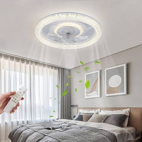Jdong JDONG Deckenventilateur avec Beleuchtung et Timer 54W Leise Deckenluminaire ventilateur Dimmbar, Einstellbare