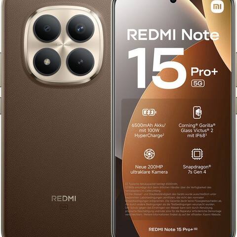 XIAOMI Redmi Note 15 Pro+ 5G smartphone téléphone (256 GB Speicherplatz, 200 MP caméra)