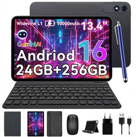 Tabwee TABWEE 13.4" Android 16 avec clavier/souris/Stift/Casque 10000mAh 256GB tablette (13.4", 256 GB, Android16,