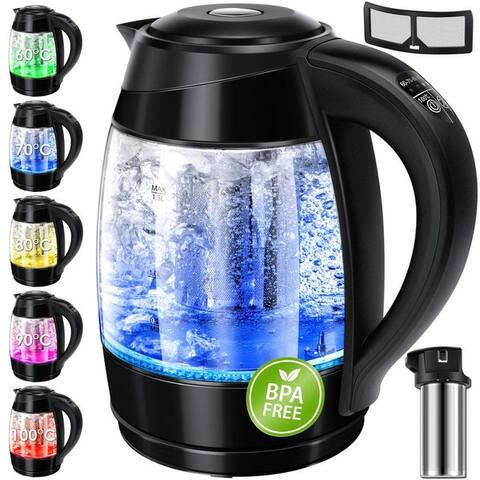 Kesser KESSER bouilloire, 1.8 l, 2200 W, 1,8L Edelstahl bouilloire 2200W Glasbouilloire