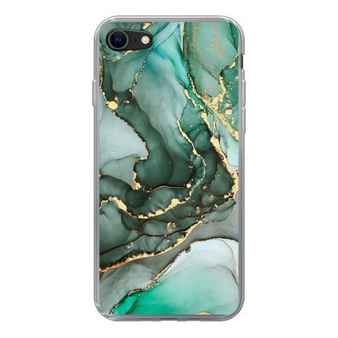 APPLE MuchoWow Coque pour smartphone pour Apple iPhone SE 2022 Doré - Marmor - Vert - Luxus - Marmoroptik -, téléphone