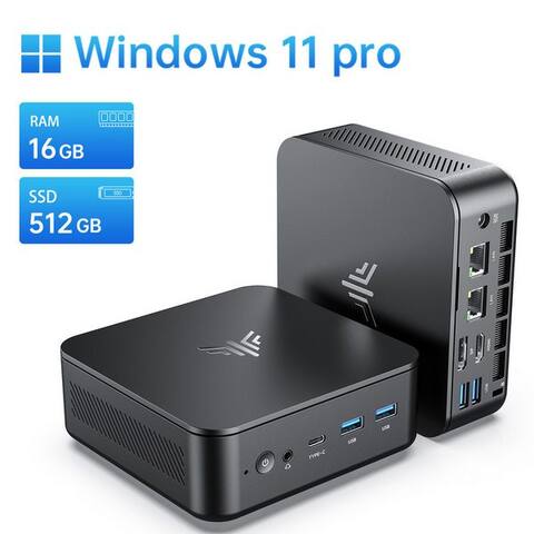 Nipogi NiPoGi E3 Mini PC Windows 11 Pro, АMD Ryzen 5 3501U, 16GB DDR4, 512GB SSD, 4K mini PC (AMD Ryzen 5 3501U