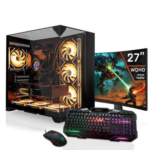 NVIDIA SYSTEMTREFF AMD Ryzen 9 9950X3D avec Nvidia GeForce RTX 5090 32GB PC gamer-Komplettsystem (27", AMD 9950X3D
