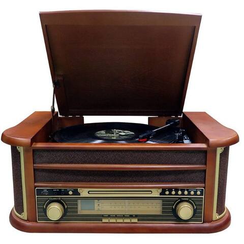 Cyberlux Cyberlux CL-3010 Retro Stereoanlage Multifunktionsspieler (Riemenantrieb, Bluetooth, Aufnahmefunktion,