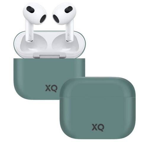 XQISIT Etui Silikon Skin Case Cover Coque de protection Vert Headset (passend pour Ladecase Apple AirPods 3