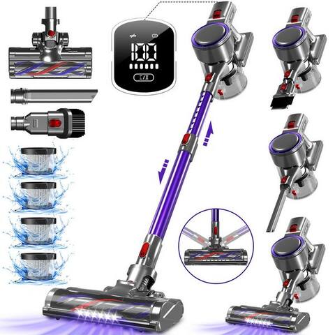 Hiazurm Hiazurm Akku-Hand-et aspirateur balai Akku aspirateur,65000Pa/1.8L/60min 8 in 1 aspirateur sans fil,
