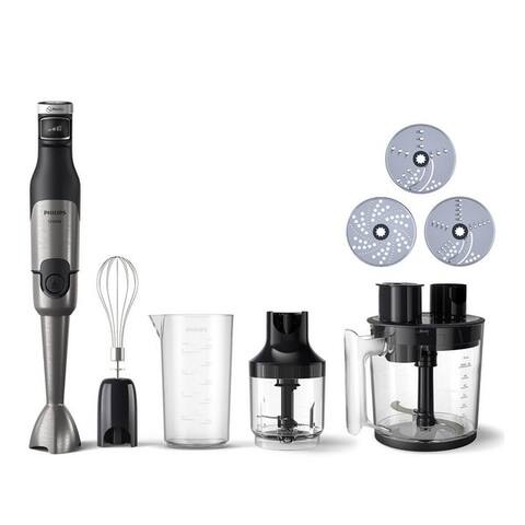 PHILIPS Stabblender HR2685/00 5000 Series, avec ProMix-Technologie, Becher, 1200 W, Schneebesen, Foodprozessoraufsatz