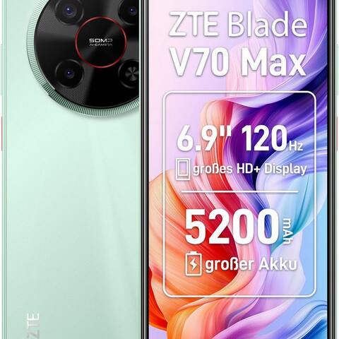 ZTE Blade V70 max smartphone (17,53 cm/6,9 pouces, 128 GB Speicherplatz, 50 MP caméra)