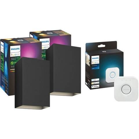 PHILIPS Hue LED Außen-Wandluminaire Resonate, Dimmfunktion, LED fest integriert, RGB, White&Color Ambiance,