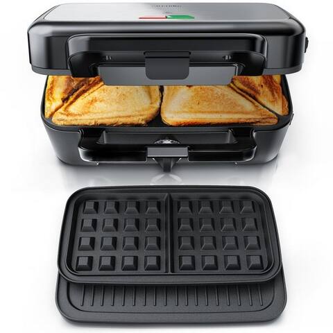 Arendo Arendo 3-in-1-grill à sandwich gaufrier & Kontaktgrill, Antihaftbeschichtete abnehmbare Platten, 1200 W, pour