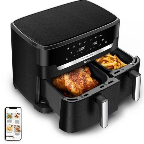 TEFAL air fryer Dual Easy Fry XXL, 2 Schubladen avec gesamt 11L Kapazität, 7 Programme, MyTefal App, 2700 W,