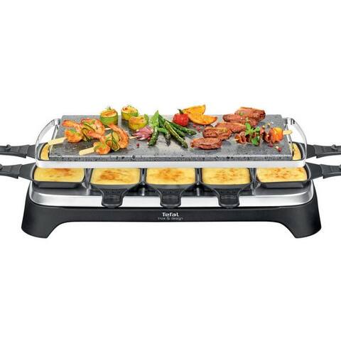 TEFAL raclette Pierrade, Naturstein, spülmaschinenadaptée Pfännchen, 10 raclettepfännchen, 1350 W, Abnehmbares