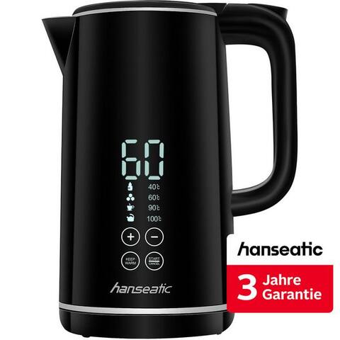 Hanseatic Hanseatic bouilloire HWK172200DBD, avec Temperaturvorwahl, 1,7 l, 2200 W, inkl. 3 Jahre Herstellergarantie