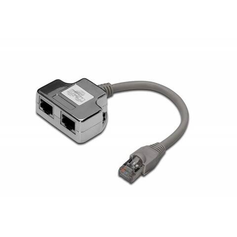 Digitus Digitus DIGITUS CAT5e 2x RJ45 auf 1x RJ45 Adapter Splitter Elektro-Adapter RJ45 zu Adapter, Kompatibel avec