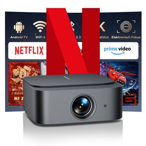 Zoomcat ZOOMCAT ZOOMCAT E1 projecteur 4K avec Netflix Zertifizierung projecteur (25000 lm, 25000 : 1, 3840x2160,