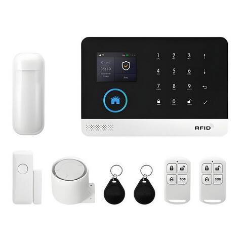 Hs.Supply HS.SUPPLY WiFi Haus Alarmanlage Set Smart Home avec App Türcapteur Sirene Alarmanlage (WiFi, App-commande,
