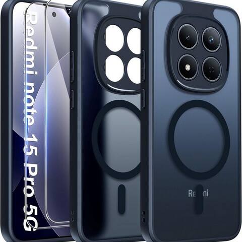 XIAOMI MSM Coque pour smartphone Coque + 2X Schutzglas pour Xiaomi Redmi Note 15 Pro 5G MagSafe 9H