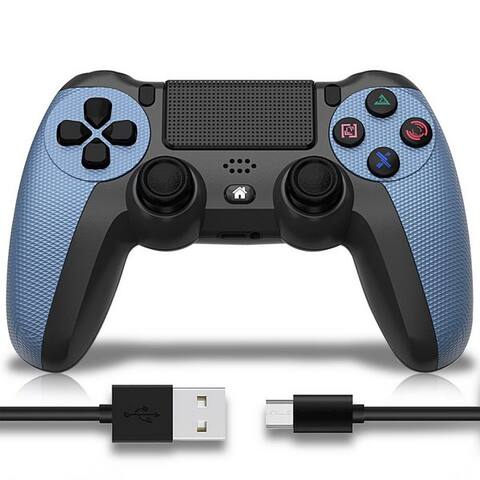 Ophy Ophy sans filer Bluetooth-manette pour PS4 – avec Dual-Motor-Vibration PC-manette (6-Achsen, LED-lumière, 600
