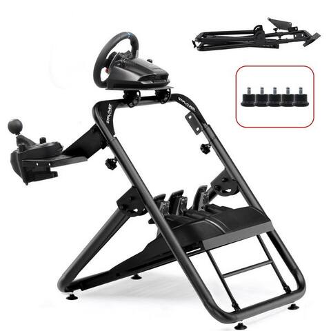 Gtplayer GTPLAYER Sim Racing Lenkradständer Gaming Wheel Stand avec Schalthebelhalterung manette (Lenkradständer, Höhe