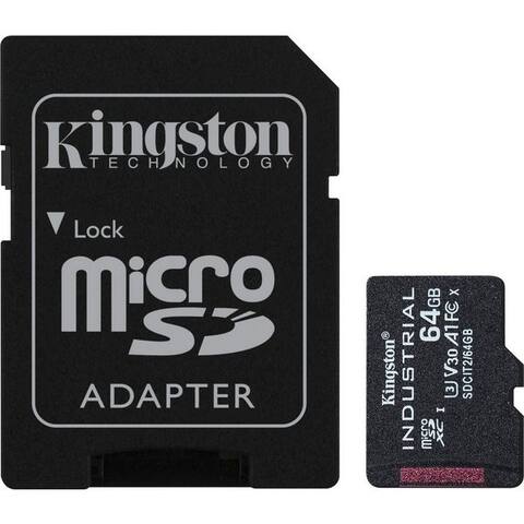 Kingston Kingston INDUSTRIAL microSD 64GB + SD Adapter carte mémoire (64 GB, UHS-I Class 10, 100 MB/s