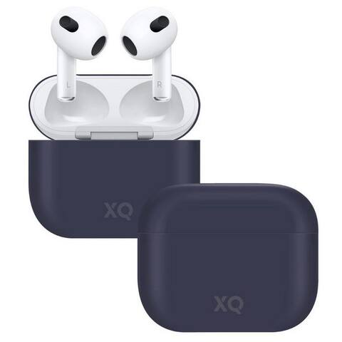 XQISIT Etui Silikon Skin Case Cover Coque de protection Bleu Headset (passend pour Ladecase Apple AirPods 3