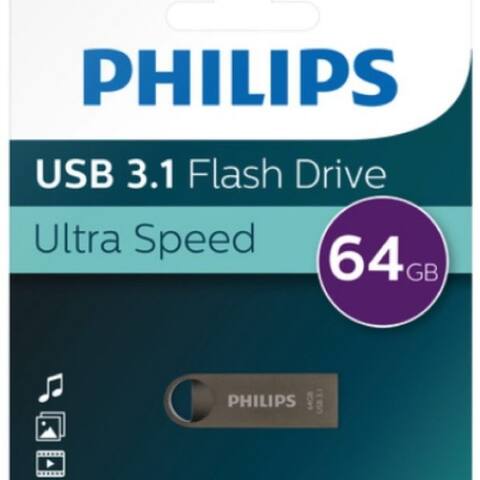 PHILIPS 64GB Speicherstick Moon Aluminium grau USB 3.1 clé USB