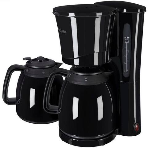 Exquisit exquisit cafetière filtre KA 6502 sw, 1l Kaffeekanne, Papierfilter 1x4, inkl. 2 Thermokannen