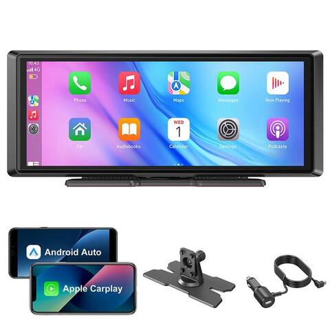 ESSGOO Tragbar sans fil Apple Carplay Android Auto 8" tactilescreen Bluetooth Navigationsgerät (Autoradio