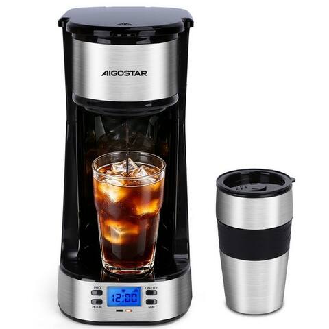Aigostar Aigostar cafetière filtre, Abnehmbarer Filter, 750W, 420 ml, avec 24h-Timer, LCD-Anzeige, AutoClean-Funktion