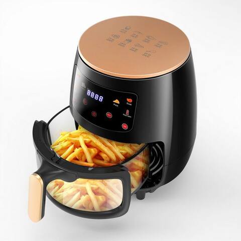 Oyajia oyajia air fryer 6L air fryer avec Sichtfenster, 1800W Airfryer, Glasfrittierkorb, sans Öl, 1800 W, 7 in 1
