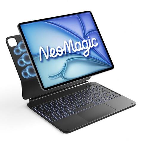 Inateck Inateck Magnetische clavier Coque pour iPad Air 13‘‘ M4 M3, Pro 13'' M5 M4 iPad-clavier (Großes Trackpad,LED