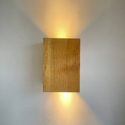 Blockholz-Schmiede Blockholz-Schmiede Wandluminaire Eiche Wandluminaire Handgefertigte Deutsche Qualität, nicht dimmbar, LED