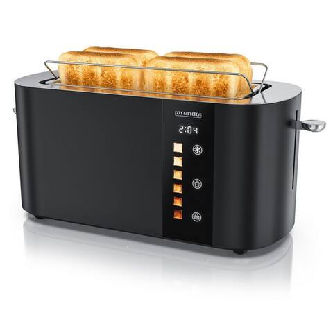 Arendo Arendo grille-pain Edelstahl 4-Scheiben Langschlitz, tactile, Restzeit Bräunungsgradanzeige, 2 lange