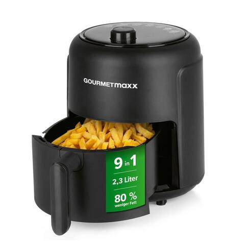 Gourmetmaxx GOURMETmaxx air fryer 2,3L, Airfryer avec 60 minutes Timer et 9 Funktionen, 1000 W, inkl. Vorheizen &